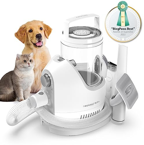 Neakasa P2 Pro Kit per toelettatura e aspirazione a vuoto per animali domestici, nuova generazione Tosatrice per Cani e Gatto Pelo Lungo Professionale con 5 strumenti per la toelettatura (grigio)