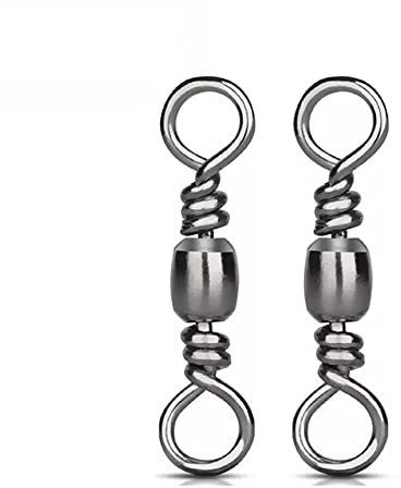 CRAZY SHARK 50 Stück Angelwirbel Wirbelsortiment Angeln Edelstahl Barrel Wirbel Angel-Zubehör Set Schnell Rollende Angelschnur Haken Connectors