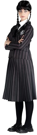Ciao- Mercredi Addams uniforme scolaire Nevermore Academy costume déguisement fille original Wednesday (Taille M) avec perruque