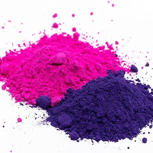 Ninesung Purple, Rose Red Iron Oxide Powder, Concrete Dye Powdered for Concrete, Cement, Mortar, Grout, Plaster, Colorant, 2 Colors Iron Oxide Pigment Powder - 4 Ounces