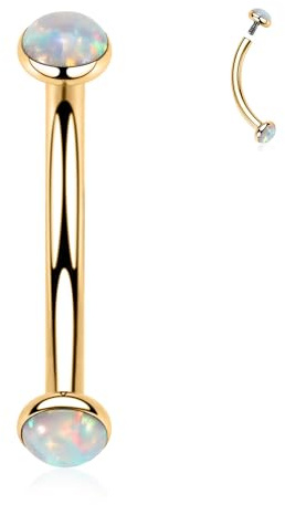 AROWRO Piercing de sourcil G23 en titane - Anneaux de sourcil - Piercing de nombril - Anneau de nombril - Bijou de labret vertical - Anneau de lèvre - Rook Tragus Daith - 16 G - 6-12 mm