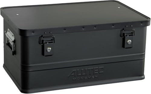 ALUTEC Aluminiumbox Classic 48 (Farbe Schwarz, Inhalt 48 ltr., Innenmaße (LxBxH) 550 X 350 X 250 mm/Außenmaße (LxBxH) 575 X 385 X 270 mm, Aufbewahrungsbox, Alubox) 11048BLACK