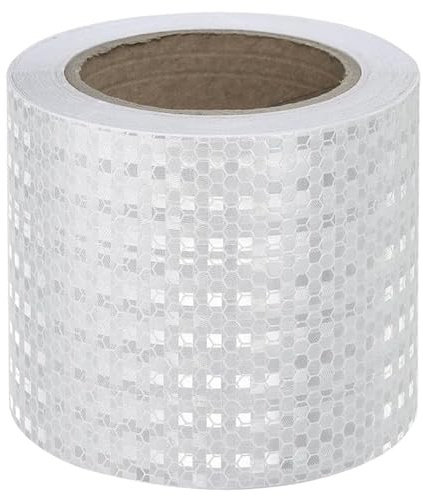 Ruban Réfléchissant Blanche, 10cm x 10m Bande Reflechissante Autocollante | Ruban Réflecteur Imperméable, Ruban Réfléchissant pour Voitures, Vélos, Camions