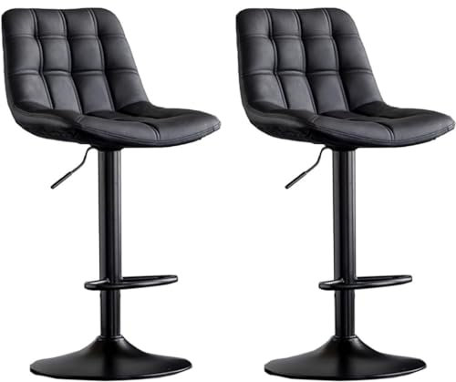Barstuhl Tresenhocker Drehbares, Verstellbares Set Aus 2 Frühstücks-Barhockern Mit Gepolsterter Rückenlehne Aus Leder, Barhocker Und Metall-Barstühlen Für Die Küche Bistrohocker Designer Hocker ( Colo