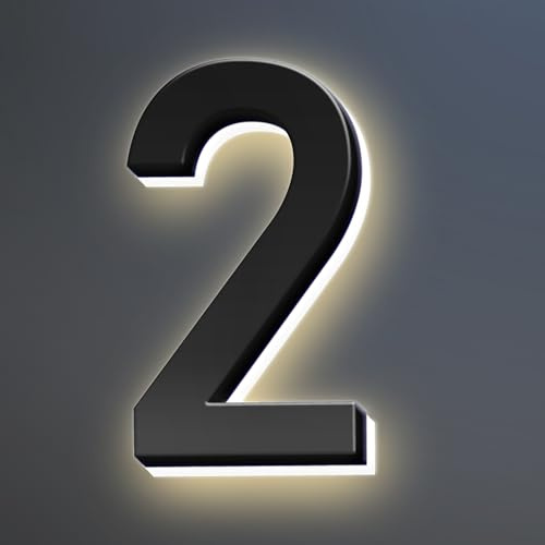 Elegantes Números de Casa Con Iluminación LED Retroiluminada 6 Pulgadas Mejoran Su Atractivo Exterior Números de Dirección Iluminados Modernos Para Letreros Dirección de Casa Metal Exterior