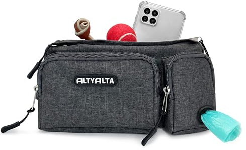 ALTYALTA EZ Dog Walking Bag, Dog Training Treat Pouch, Easy for Walking with Dogs, Bum Bag and Waste Bag Dispenser (1.6L)