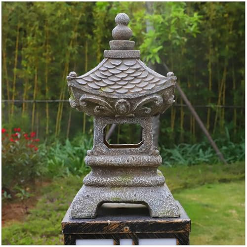 Solar Zen Garden Pagoda Lanterna Ornamenti Statua, Splendida Lanterna Stone Solar Zen Lampada da giardino Lampada da giardino Lampada da giardino Lampada da giardino
