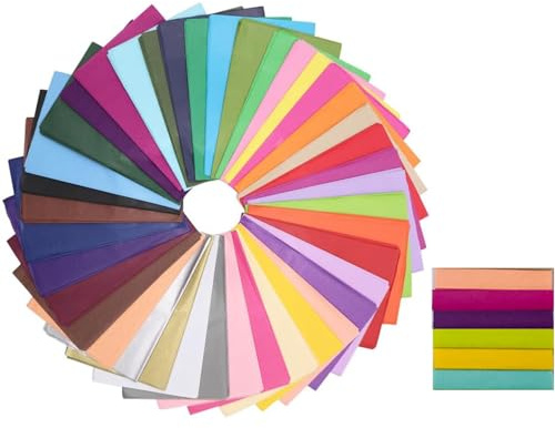 LilaLemon 120 Sheets Multicolor Tissue Paper, 10 * 10CM Rainbow Tissue Paper for DIY Art Craft Floral Birthday Party Festival,6-Color Assorted Pack (Random Selection from 20 Colors)