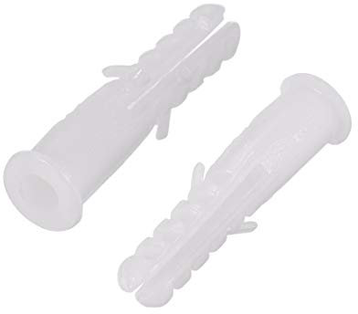 Wanddübel, Schraubendübel, 120 Stück 8 mm x 40 mm Kunststoff-Expansionsrohrsäule Betonanker Wandstecker weiß for Hausgarten DIY Anwendung