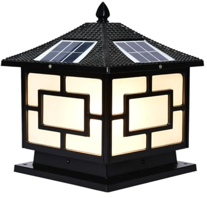 ACMHNC Solar Sockelleuchte außen, Wegeleuchte außen Solar, LED Pfostenlichter aus Aluguss in Schwarz, IP65 Wasserdichte Außenleuchte Garten für Pathway Einfahrt Terrasse Hof