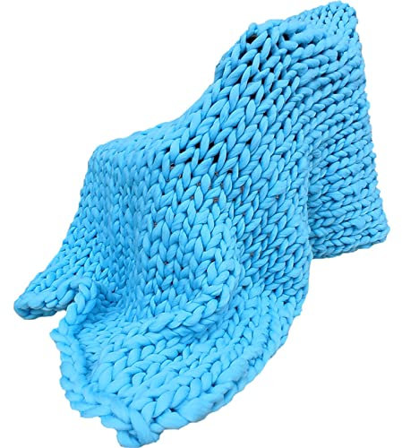 Grobstrickdecke, 120 x 150 cm, gemütlicher Chenille-Strick-Überwurf für Heimdekoration, grobe Wolldecke, 120 x 180 cm