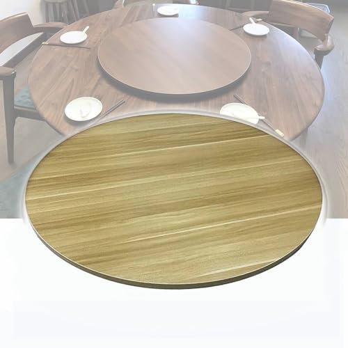 Lazy Susan - Tocadiscos de madera grande para comedor en casa, bandeja giratoria de 40 pulgadas con mesa redonda de comedor, color nogal claro, 100 cm