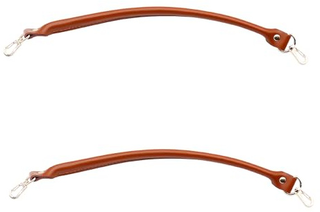 WANYI 2 Stück Taschengurte zum Wechseln 40CM Leder Taschenhenkel Taschengriffe Ersatz Lederriemen Taschenriemen Schultergurt für Taschen DIY Taschenzubehör mit 2 Gold Karabinerhaken (Braun)