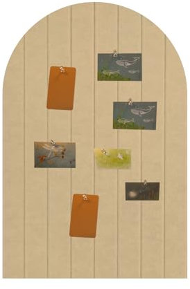 Faltbare kork pinnwand 60x40cm, 0.9cm dicke Filzfliesen, Pinnwand Kinderzimmer mit Klebstoff Klettverschluss, Dekorationsbrett für Bilder Notizen, Ränder Wandpaneele für Wohnzimmer im Büro - Kamel