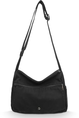 X SIM FITNESSX Canvas Umhängetasche Unisex Schultertasche Messenger Bag aus Oxford-Stoff für Alltag, Büro und Reisen