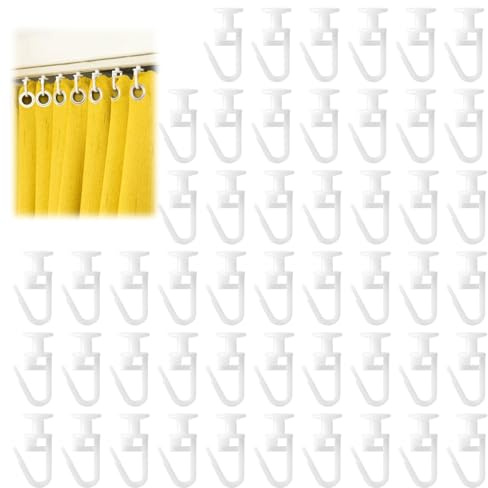 Gardinenhaken für Schienen 34mm, 50 PCS Gardinengleiter aus Kunststoff, Vorhanghaken für Wohnwagen, Gardinenröllchen Weiße, Wohnmobil Robuste Gardinenrollen, Gardienenrollhacken Für Caravan