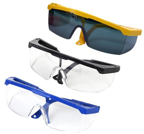 FOSDICK 3 PCS Occhiali Di Protezione Da Lavoro, Occhiali Protettivi Trasparenti, Per Laboratorio E Attività Di Gioco