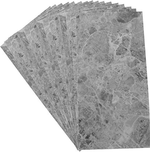 CTIRCHIU 16 Adesivi Murali in Piastrelle Staccabili e Adesivi Impermeabili Per Bagno e Cucina Design Grigio 30x15cm (12x6 Pollici) Confezione Da 16 Pezzi