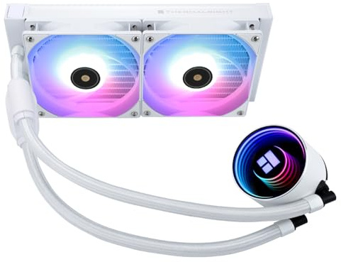 TR Thermalright Frozen Notte 240 White ARGB V2 Flüssigkeits-CPU-Kühler-Unendlicher Spiegel-Lichteffekt,240mm Aio-Kühlung,Doppel-PWM-Lüfter-2000U/min,für AM4/AM5,Intel LGA1851/1700/115x/1200/2011