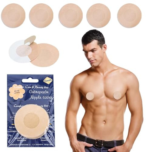 CHAOTEMAI 100 Pièces Cache Teton Homme Fin et Léger Nipple Cover Cache Tetons Femme Respirant Adhésif Protege Mamelon Boob Tape Anti-Rayures Nippies Skin pour Sport Voyages Rendez-Vous Travail