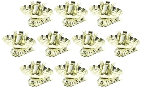 MUCKLILY 10 Pezzi Clip Portacandele in per Albero di Natale Decorativi Dorati C Forma Supporto Candela con per Candele Grandi per Addobbi Natalizi e Feste Festive