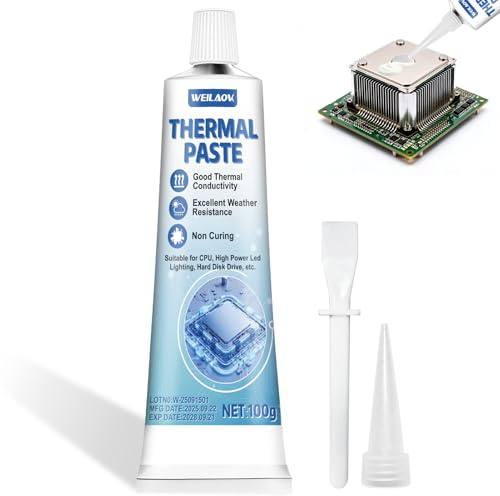 WEILAOK CPU Wärmeleitpaste, Kühlpaste CPU, CPU Paste, Gute Wärmeleitfähigkeit, Gute Wärmeleitfähigkeit, Hochleistungs-Wärmeleitpaste, Geeignet für CPU, Spielekonsolen, Grafikkarten usw, 100ml