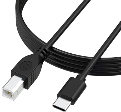 USB C to USB B Printer Cable Scanner Cord Compatible with iPhone, MacBook, Laptop, HP Canon Dell Samsung Epson Brother, USB C MIDI Controller Cable for Yamaha Casio Digital Piano (150, Centimeters)