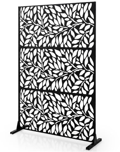 LIFEZEAL Panneau Brise Vue Extérieur, Panneau d'Intimité en Acier Galvanisé, Écran de Confidentialité Décorative, Cloison de Separation pour Jardin, Terrasse, Balcon, 121 x 40 x 183 cm (À Rayure)
