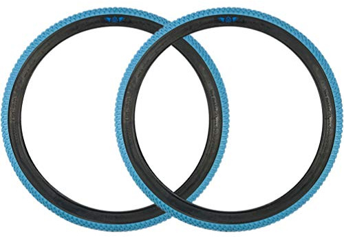 SE Bikes Cub 26 x 2.0 BMX Replacement OEM Clincher Dirt All Terrain Street Wire Bead Two Bike Tire Pair (Light Blue)