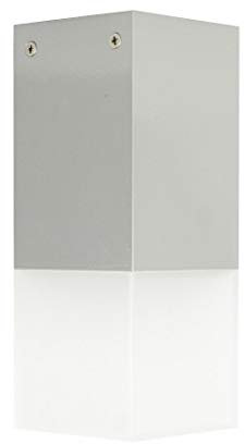 Licht-Erlebnisse Außenleuchte Decke in Silber IP44 eckig blendarm AWERNE Deckenleuchte Lampe Outdoor Haus
