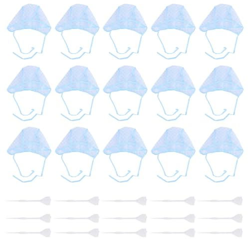 30Pcs Hair Highlight Cap Kit, Salon Hair Coloring Dye Cap Highlight Tipping Cap with Plastic Hooks for Salon Home (Blue)