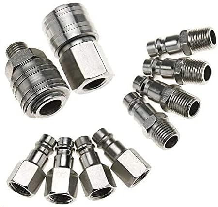 10 Pcs Attacchi Connettore rapidi europei attacco per tubo aria compressa 1/4BSP attacchi connettori rapidi aria compressa per Tubo dell'aria Attacchi Maschio Femmina Noosverl