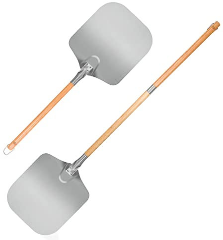 Dan&Co Long Handle Pizza Peel 12 Inch x 14 Inch Aluminium, Adjustable Length Pizza Paddle Shovel (45cm or 89cm Long) with Detachable Handles, Stronger 4 Rivets, Easy Storage, Non Stick