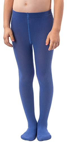 NOQ flickor enfärgade varma fötter strumpbyxor ogenomskinliga skolstrumpor balett dans show plantskola, Jeans, 116/122 cm