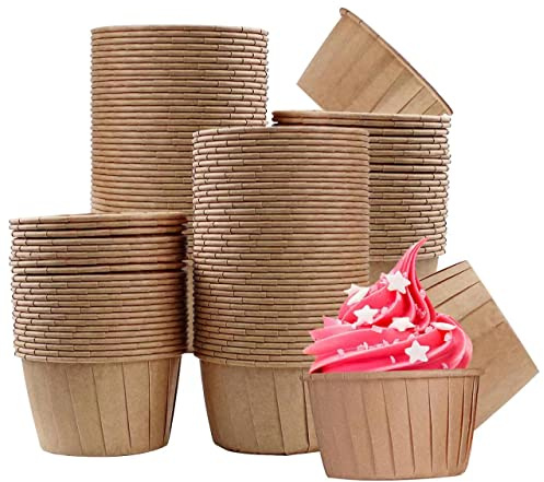 Muffinförmchen Papier Cupcake Formen 150Stk Backförmchen Muffin Cupcake Kuchen für Dessert Hochzeit Geburtstag Party Braun