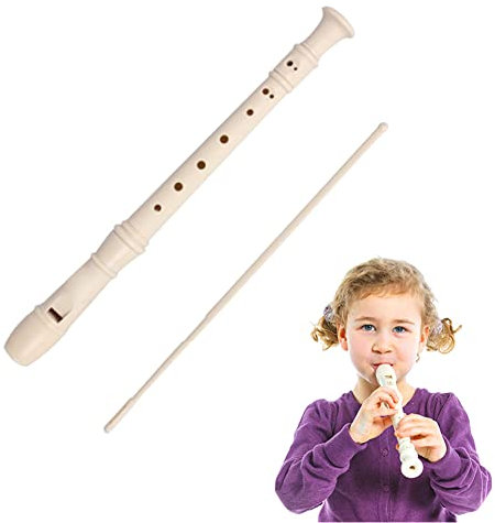 Flöte, Blockflöte, Soprano Recorder, Sopranblockflöte, 8 Loch Sopran Blockflöte mit Putzstock, Abnehmbarer Recorder Musikinstrument aus Kunststoff mit Hoher Tonlage für Kinder Anfänger, 1 Pack