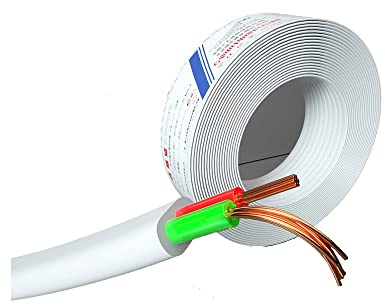 VIVOCH 100M(328ft) Pure Copper Multi-Strand Telephone Line RJ11 Communication 2-Core Indoor Connecting Line Flat Line, White