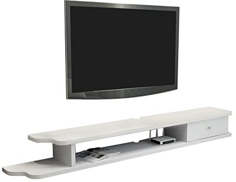 Mobile TV a Parete Supporto TV a Parete, Console Centrale di Intrattenimento TV Galleggiante Moderna per Box Cavo/Xbox One, Mensola TV Galleggiante da 35,4/43,3/51,1 Pollici per Sotto Tv/B/110 Cm