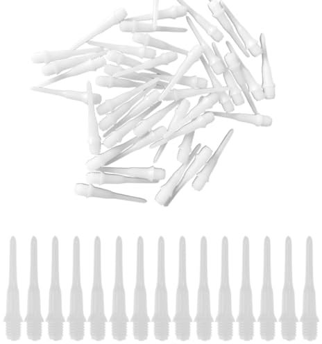 BCBF 100 PCS flechette Pointe Plastique Pro tête de fléchette en Plastique Pointe Plastique pour flechette Embout flechette Pointe Plastique Flechette Pointe Plastique PC Blanc
