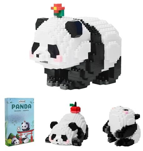 3 In1 Panda Bausteine Set Mini Bausteine Set Niedlich Bricks Tier Building Block Set Klemmbausteine Tiere Set 983 Stücke Konstruktionsspielzeug für Kinder ab 9+ Weihnachten Ostern Geburtstag Geschenk