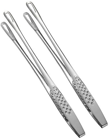 ABOOFAN Stainless Steel Food Clamps Kitchen Steak Clips Pack for Picnic Barbecue Tongs