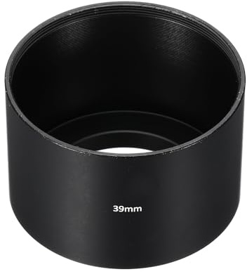 PATIKIL 39mm Paraluce, Paraluce con Superficie Opaca a Lunga Distanza Interno Antiriflesso con Panno per Pulizia per Obiettivo Fotocamera, Nero