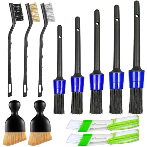 GOTRUST 12pcs Reinigungspinsel Auto Detailing Pinsel Set, Ultrasoft Detail Reinigungsbürsten, Auto Detailing Bürsten Staubpinsel, Auto Pinsel für Autopflege und Staubwischen