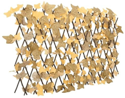 CINDERFUL Enrejado expansible de Arce Artificial Naranja 5 uds 180x60 cm,Cerca de Hoja Artificial de Arce Extensible para Decoración de Privacidad en Jardín