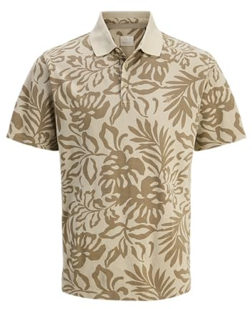 JACK & JONES Jprbluwilliam SS AOP Polo, White Pepper., S