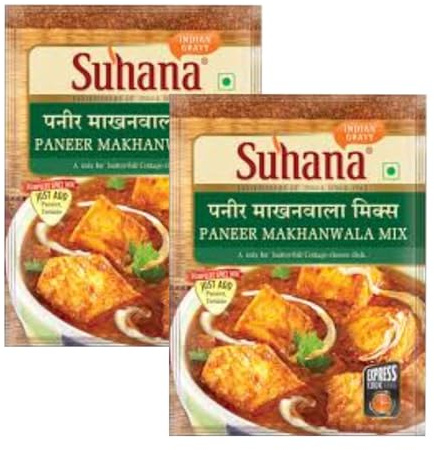 Suhana Spices Mix Powder (Ready To Eat) - Curry Masala Recipe Mixes Casserole Seasoning Herbs - Simplifies & Speeds Up Cooking Process (Pack of 2, Paneer Makhanwal Mix (Dairy Free) 50g (RTE))