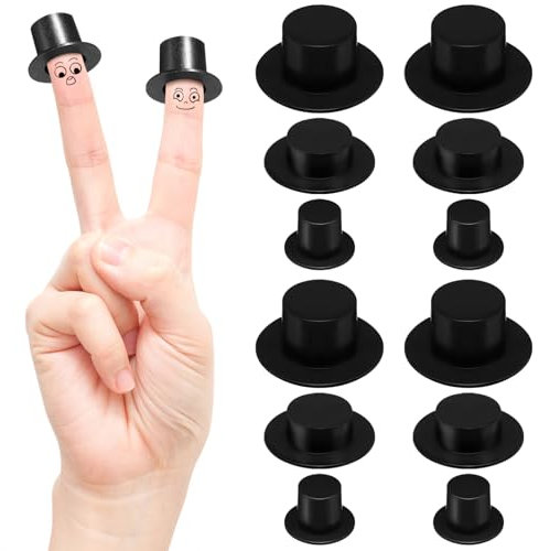 JOINPAYA 60 Stück mini Zylinder Miniatur-Schneemannhüte Mit Breiter Krempe: Schwarze Mini-Weihnachtshüte Puppenhaus Kleiner Zylinder Zum Basteln DIY-Schneemann-Weihnachtsdekorationen mini cilinder
