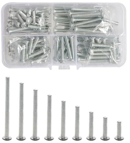 M4 Door Knobs Cabinet Handles Screws,90 Pcs Machine Bolts Assorted, Fixing Handles For Kitchen,Drawer,Cupboard,Bathrooms, (12/16/20/25/30/35/40/45/50mm)
