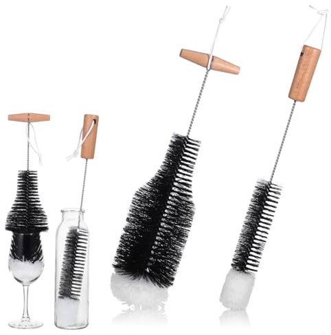 TIDTALEO 2pcs Chimney Cleaning Brush Set Wood Handle Wire Brushes for Fireplace and Wood Stove Effective Chimney Pipe Cleaner for Home Use