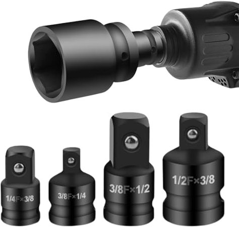 Stecknuss Adapter, 4 Stück Adapter Satz Stecknussadapter Set, Adapter-Set für Ratschen 1/4 Auf 3/8, 3/8 Auf 1/4, 3/8 Auf 1/2, 1/2 Auf 3/8 Stecknuss-Adapter, für Steckschlüsseln Nuss Knarren